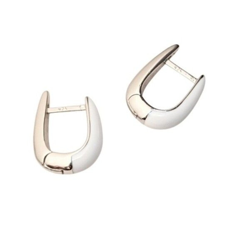 Pavoi 14k Gold Plated Sterling Silver Posts Enamel Huggie Hoop Earrings NEW